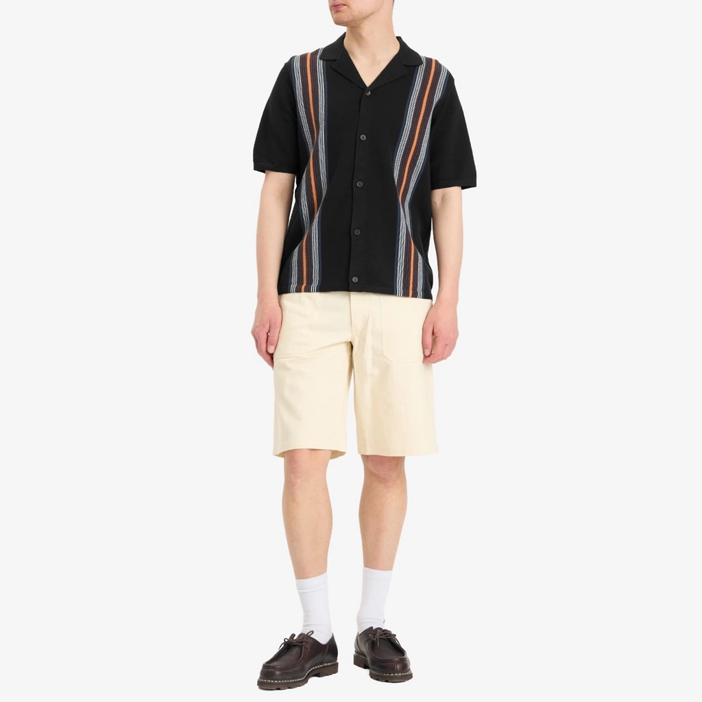Wax London Men's Ivy Cotton Stripe Vacation Shirt Black/Multi